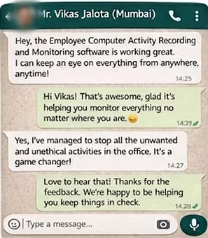 WhatsApp testimonial — Mr. Vikas Jalota, Mumbai