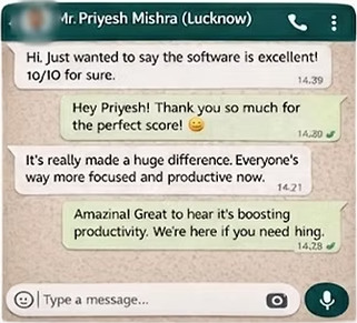 WhatsApp testimonial — Mr. Priyesh Mishra, Lucknow