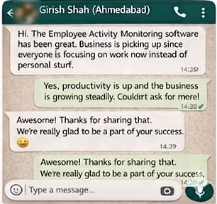 WhatsApp testimonial — Mr. Girish Shah, Ahmedabad